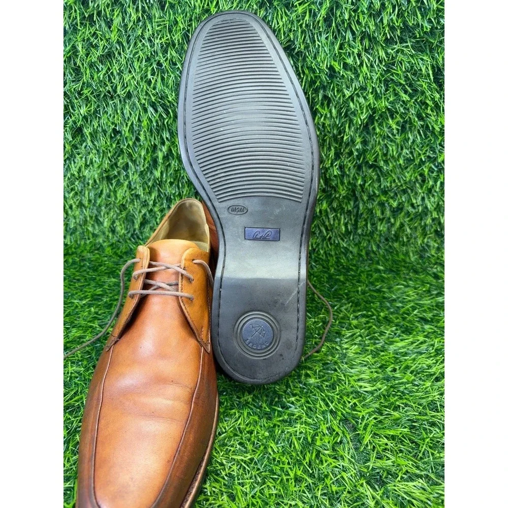 Vintage Arnold Palmer Marty Men 12M Brown Leather Apron Toe Derby Shoes Brazil